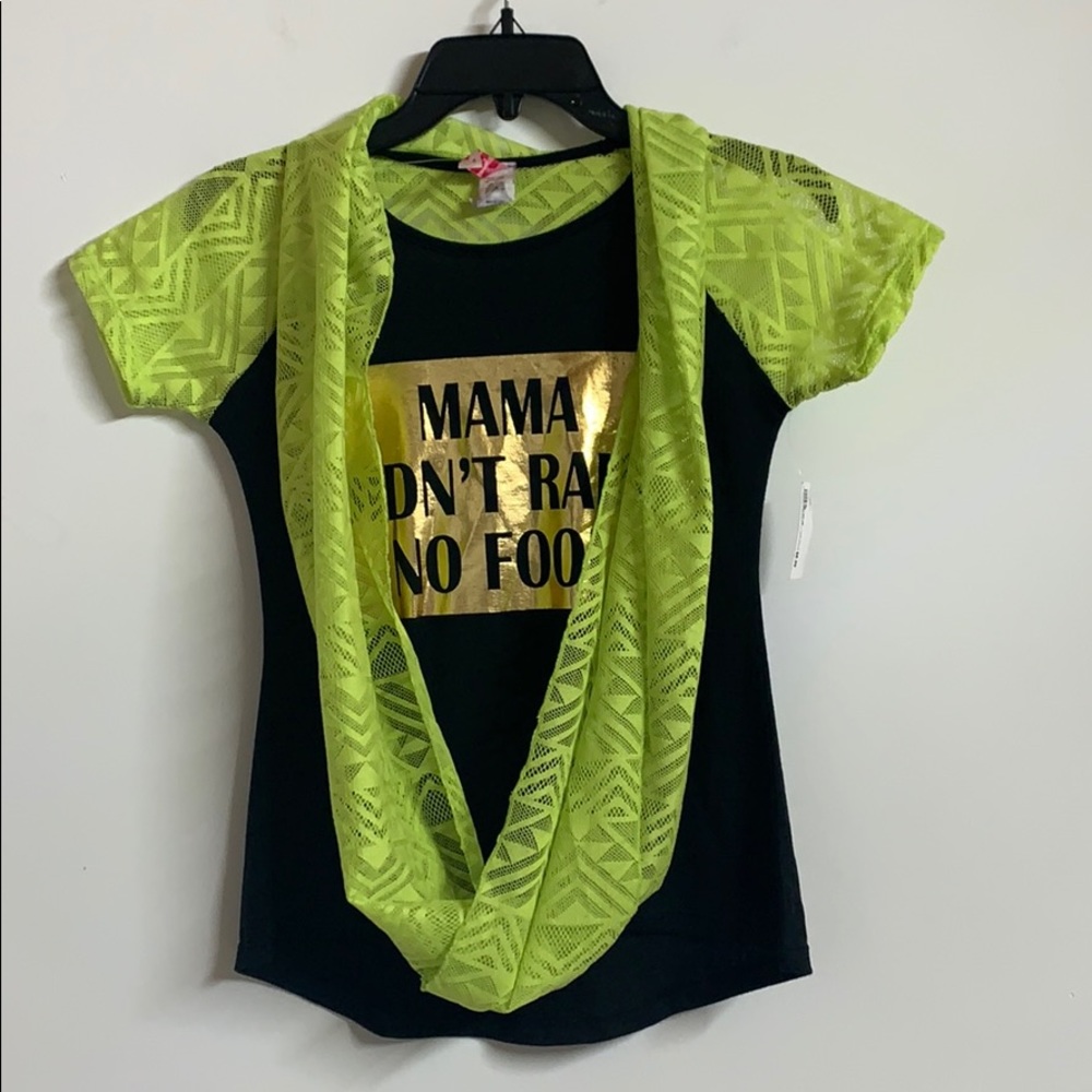 2 for $10 Divine Doll Black and green Top size 14
